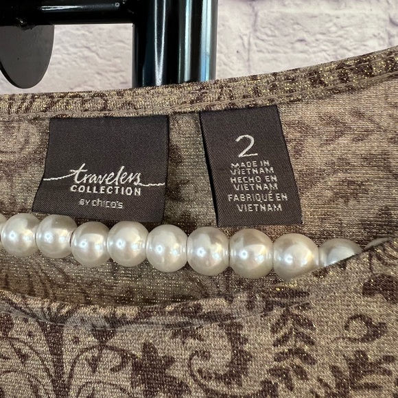 Chico’s Travelers Collection Gold Top - Picture 4 of 9